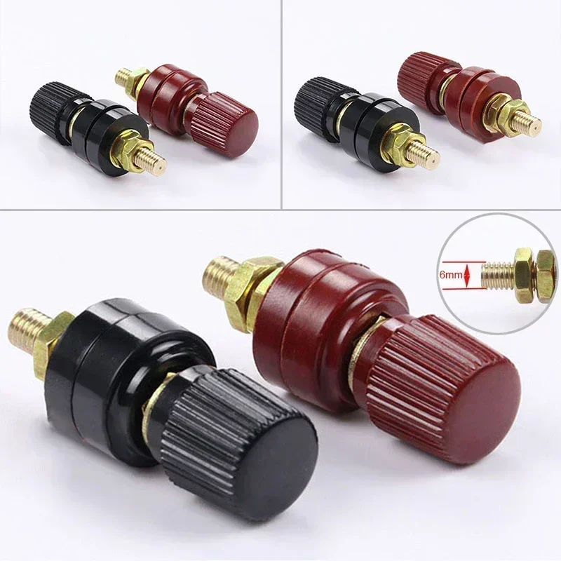 

2x 6mm Remote Battery Power Junction Connector Premium Post Terminal Kit Stud Accessories Power Terminal M6 Pure Copper