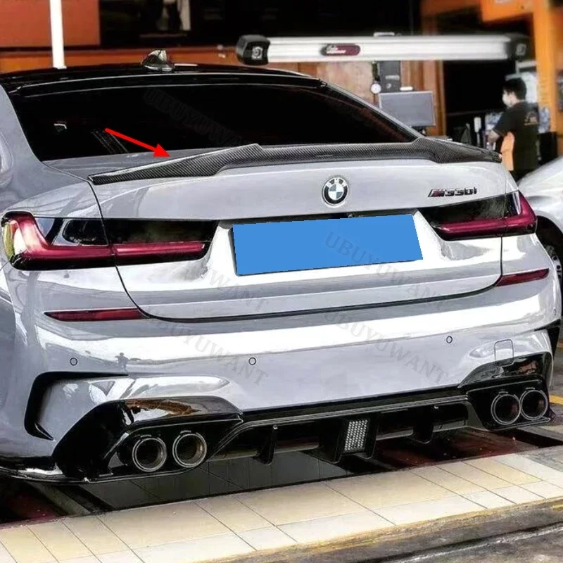 M4 Style For BMW 3 Series G20 G28 2019-2022 330i 330e ABS Material Car Rear Wing Primer Color Rear Spoiler