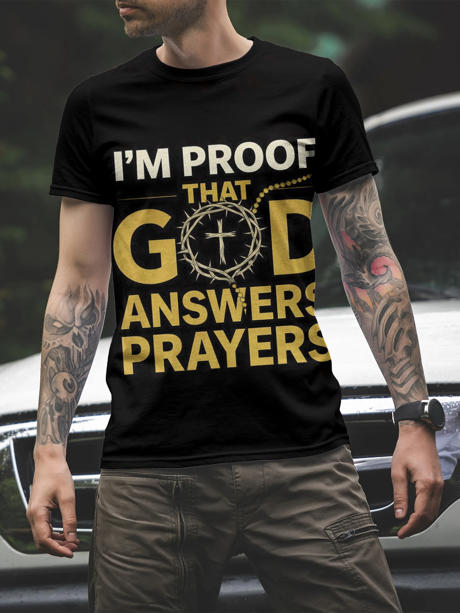 Viral Jesus & Lion Of Judah Men's T-Shirt Archangel Michael Graphic, Faith-Based Tee Perfect for Gifting or Keeping for Yourself