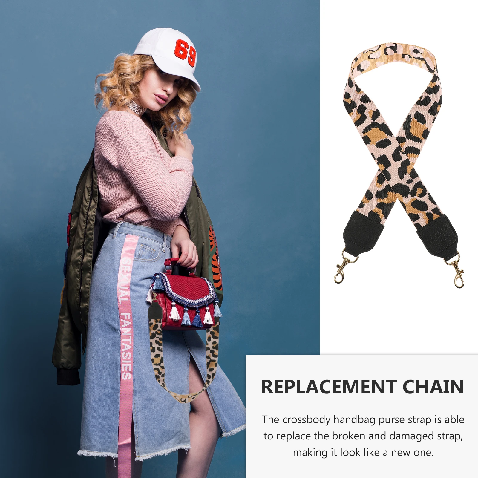 

Wide Shoulder Strap for Crossbody Handbag Belt Stainless Steel Replacement Bag Accessories Soft Long Durable Reusable