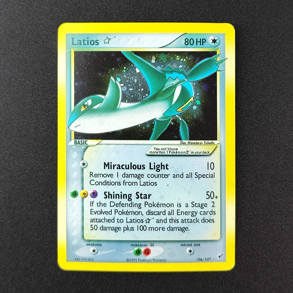 Карта покемонов «Золотая звезда» Пикачу 104/110 Mewtwo 103/110 Rayquaza 107/107 Torchic Latias Ex Holon Tcg Collection Игровая карта