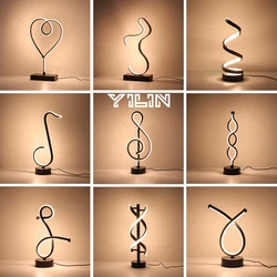 LED Table Lamp Modern Line Syle Spiral Dimmable Bedside Lamp Creative LED Desk Night Light For Bedroom Living Room Home Decorate