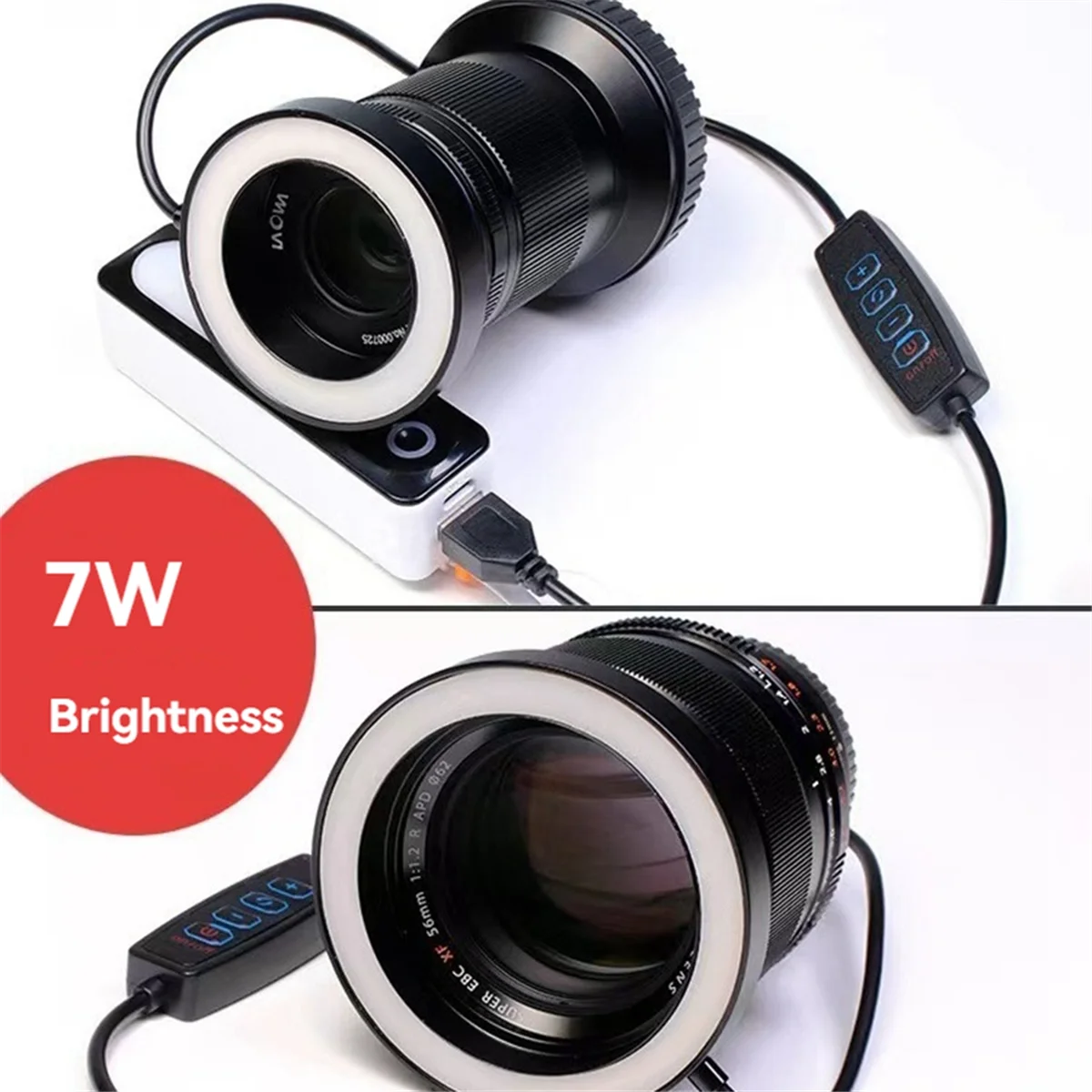 A26P 7W LED Ring Light 67mm Ściemnialne światło wypełniające do aparatów Sony Canon Nikon Fuji Uniwersalne narzędzia do fotografii makro