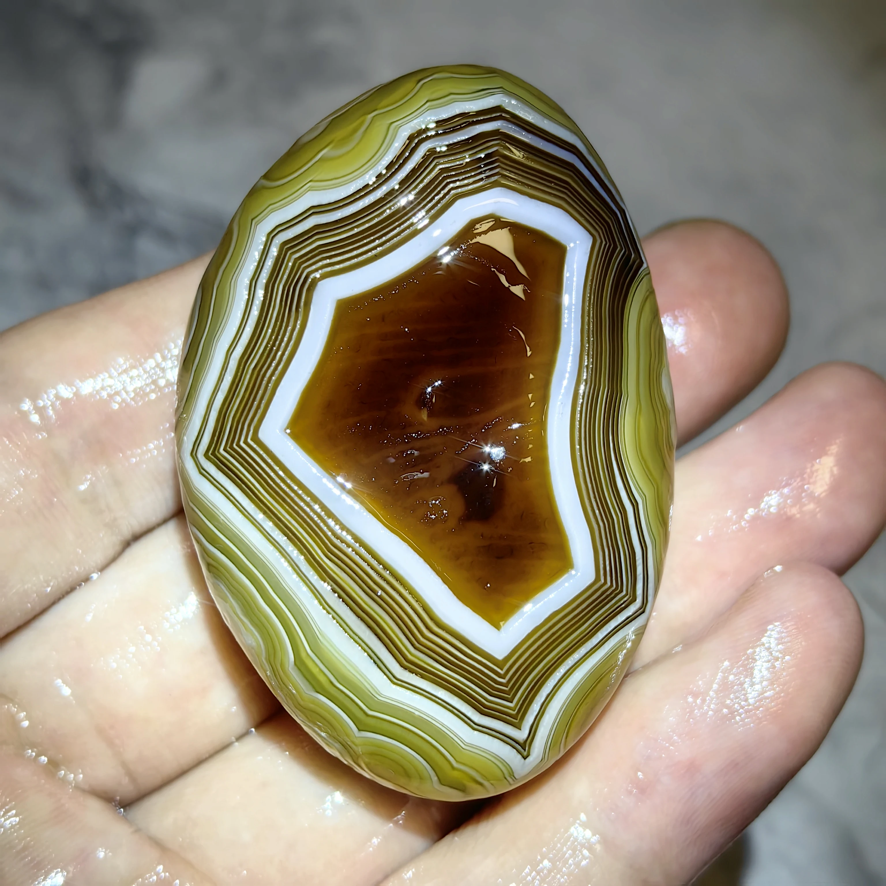 Pure Natural Wishing Divine Eyes Agate Palm Stones for Reiki Infusd Meditation, Stress Relief, Energy Work, Against Negativity