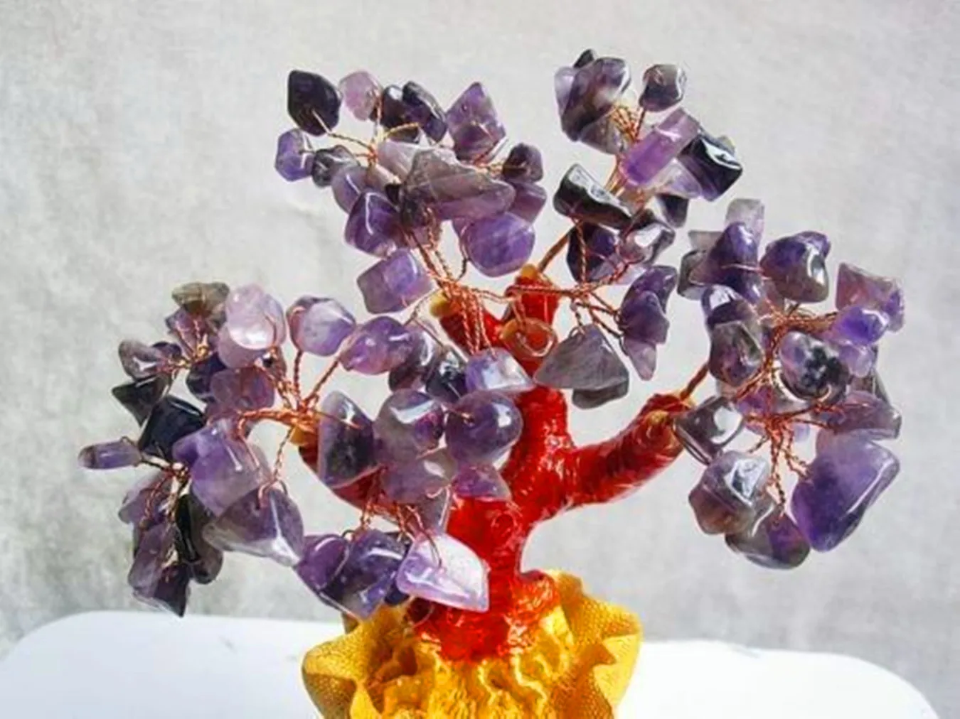 Lucky Tree!!! Natural Crystal Amethyst China's Purse Gem Tree