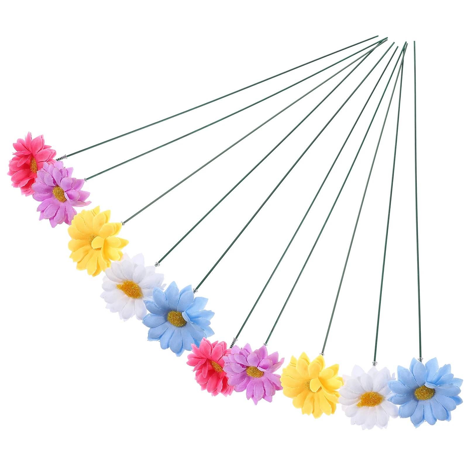 

10 Pcs Garden Decor Stakes Small Daisy Flowers Lawn Durable Realistic Patterns Outdoor Display Colored Stakes