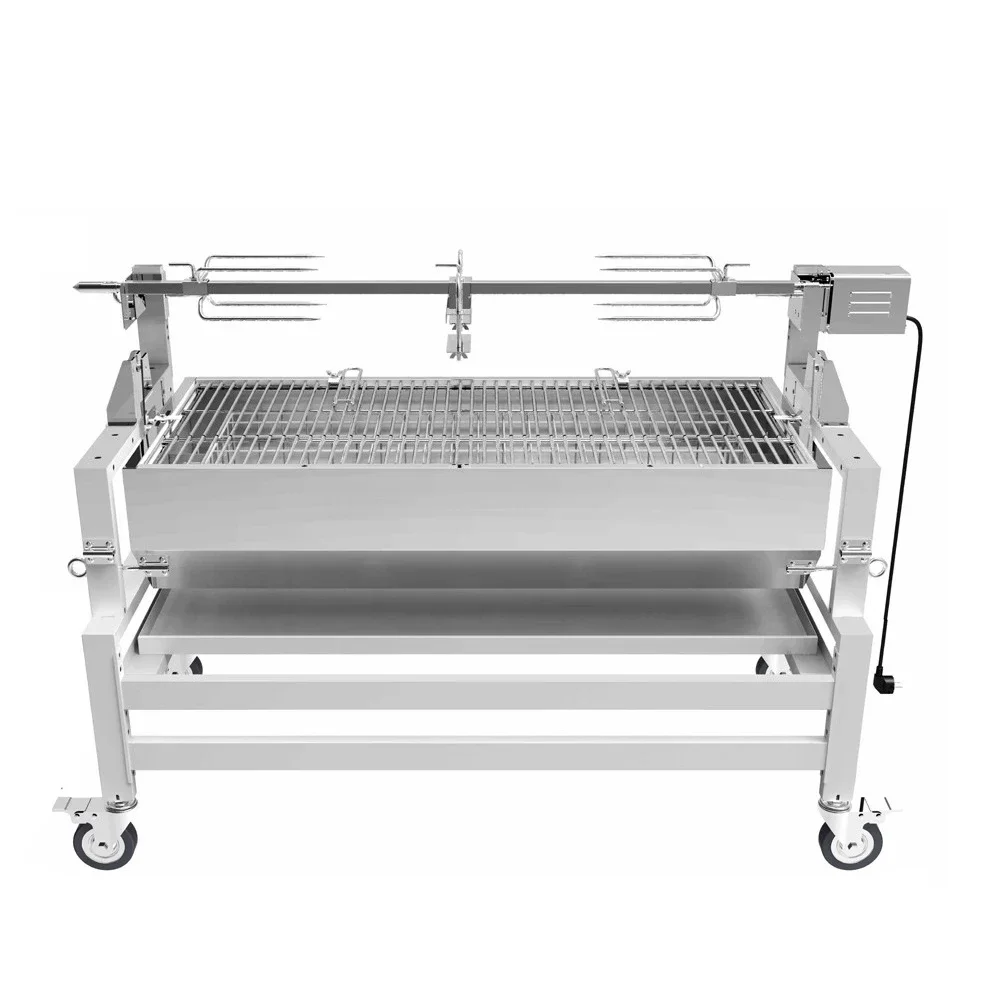 

Removable Stainless Steel Outdoor Charcoal Griddle Pig Motor BBQ Grill Gardening Barbecue Grill With Roast Fork