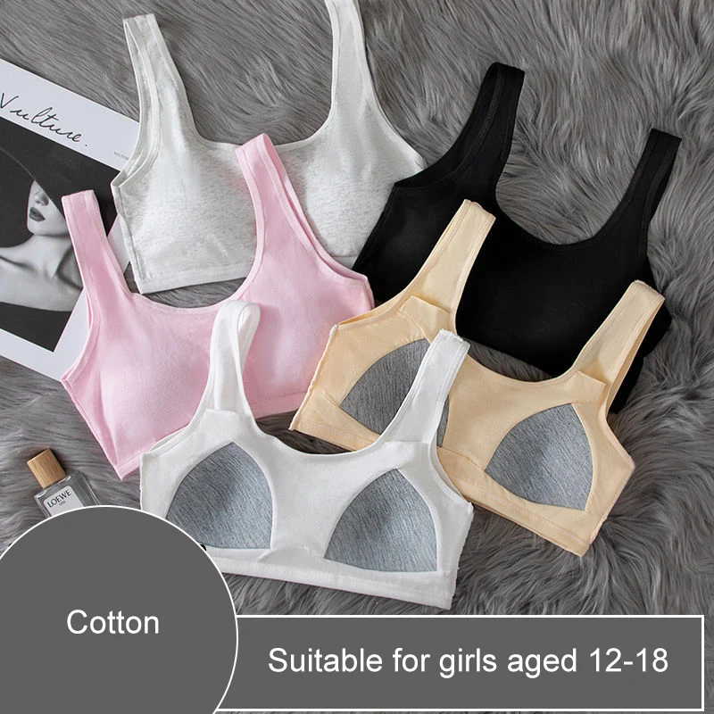 Reggiseno da donna 2 pezzi tinta unita comode spalline larghe reggiseno da allenamento intimo traspirante per ragazze e adolescenti