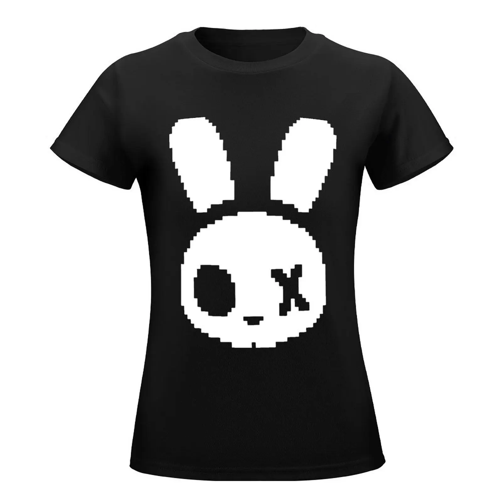 Skeleton Bunny Logo T-Shirt kawaii clothes Female clothing korean fashion vintage clothes T-shirts for Women