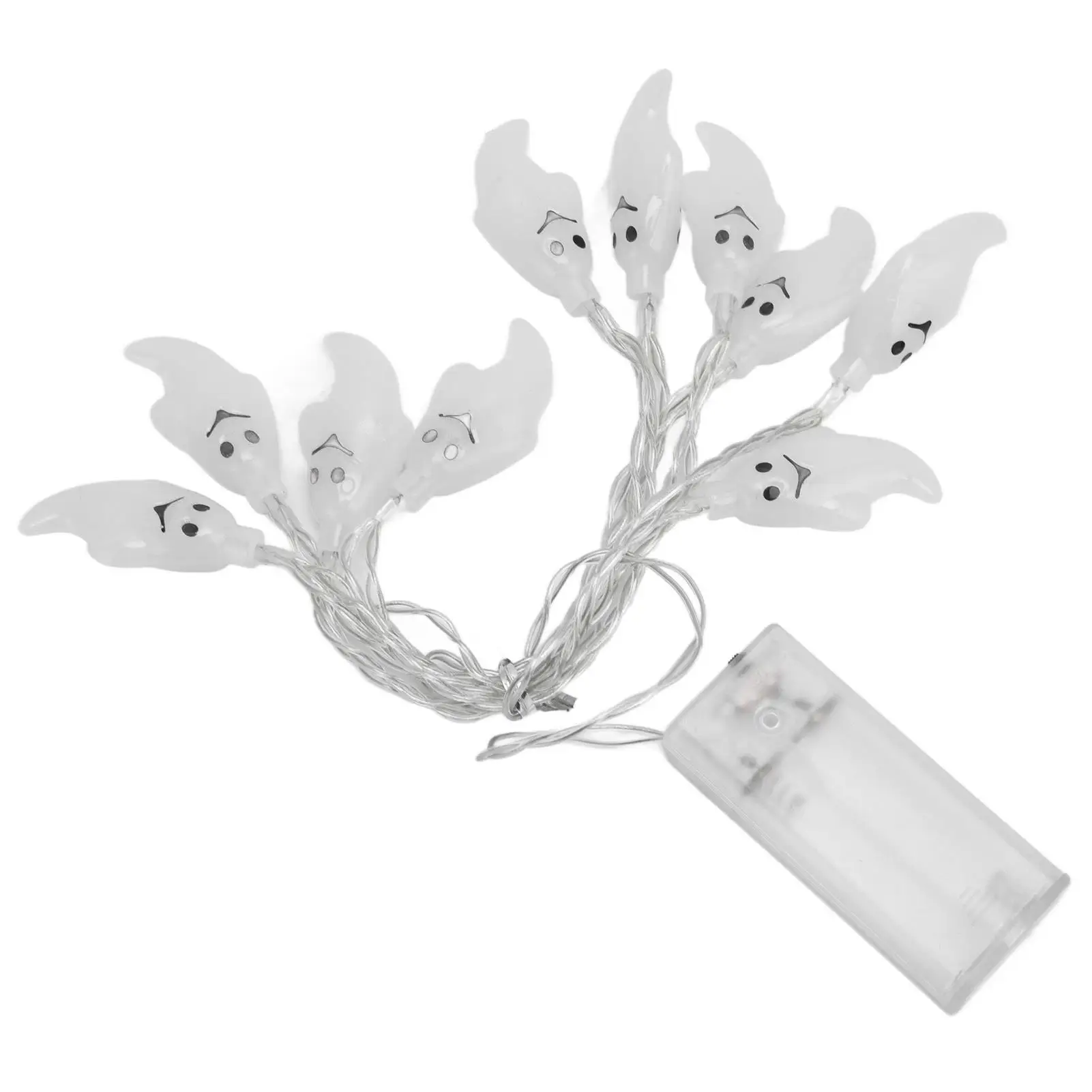 

LED Halloween Ghost String Lights Connectable 4.9ft Safe for courtyard for garden Scary Decoration