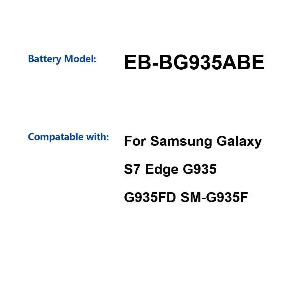 

Надежная мощность 3600 мАч для Samsung Galaxy S7 Edge G935 G935FD SM-G935F Аккумулятор мобильного телефона EB-BG935ABE