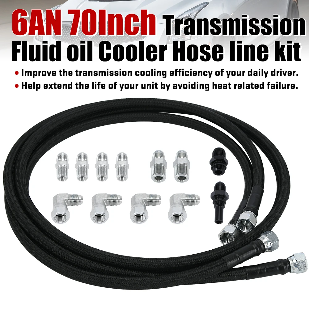 6AN 70Inch Automotive Replacement Transmission Cooling Hose For Cadillac Fleetwood 94-96