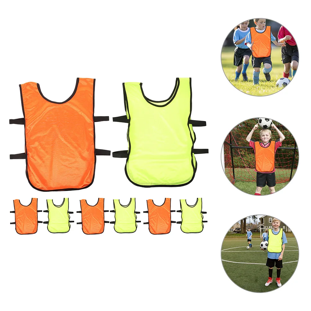 8 stks Polyester Voetbal Vesten Vesten Kinderen sneldrogend Mesh Voetbal Basketbal Hesjes Sport Jerseys Team Kostuum