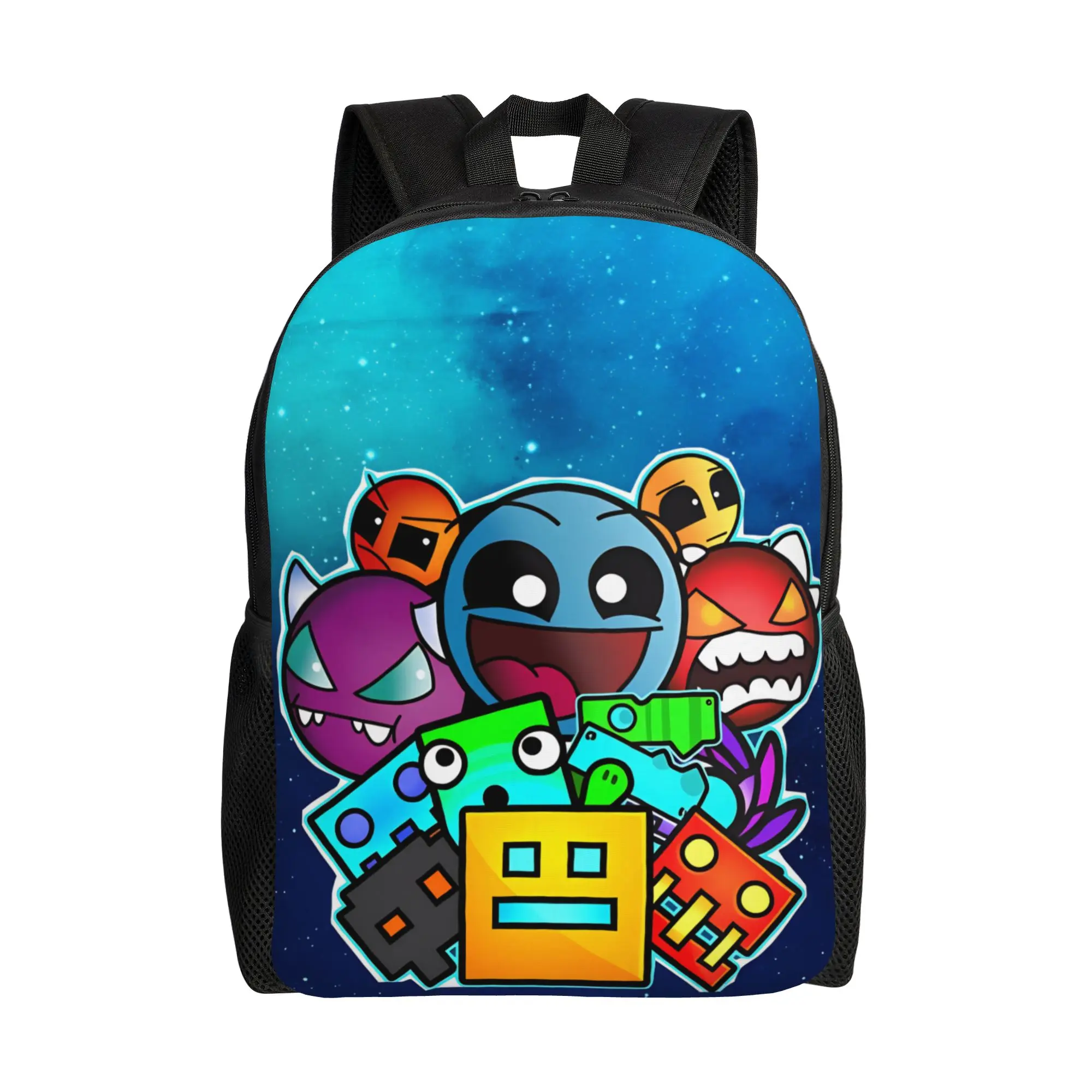 

Geometries Dash Game Backpack Teen Soft Backpacks Polyester Leisure School Bags Cycling High Quality Rucksack