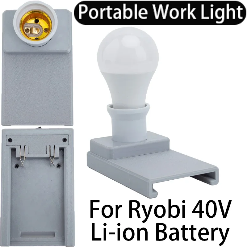 

LED Work Light for RYOBI 40V Li-ion Battery New Cordless Portable E27 Bulb Lamp LED Light for Indoor and Outdoor Work Light