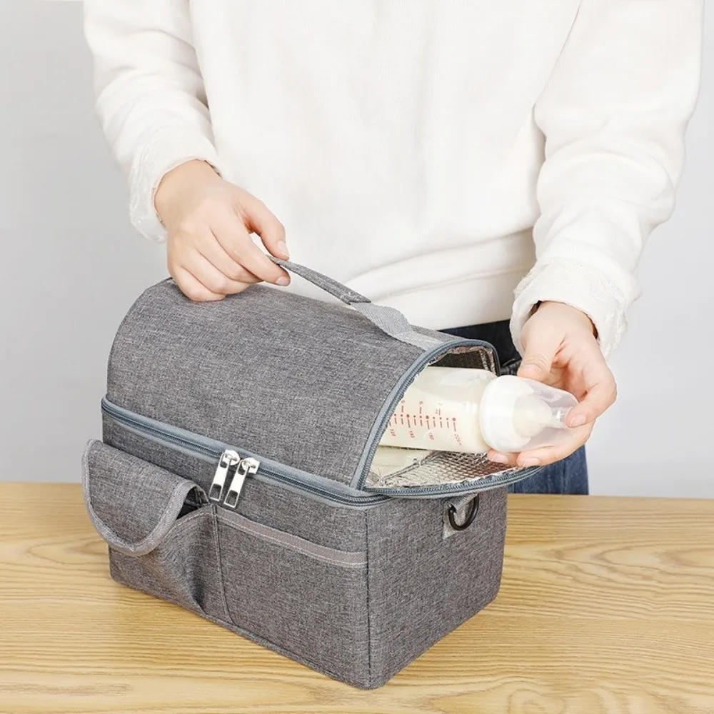 

Portable Thermal Lunch Bag Thickened Double Thickened Cooler Pack Large Capacity Single Shoulder Insulated Food Storage Office