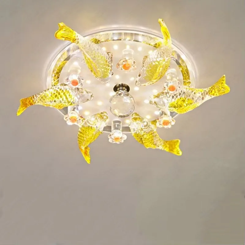 

Crystal Led Aisle Fish-shaped Porch Balcony Ceiling Lamp