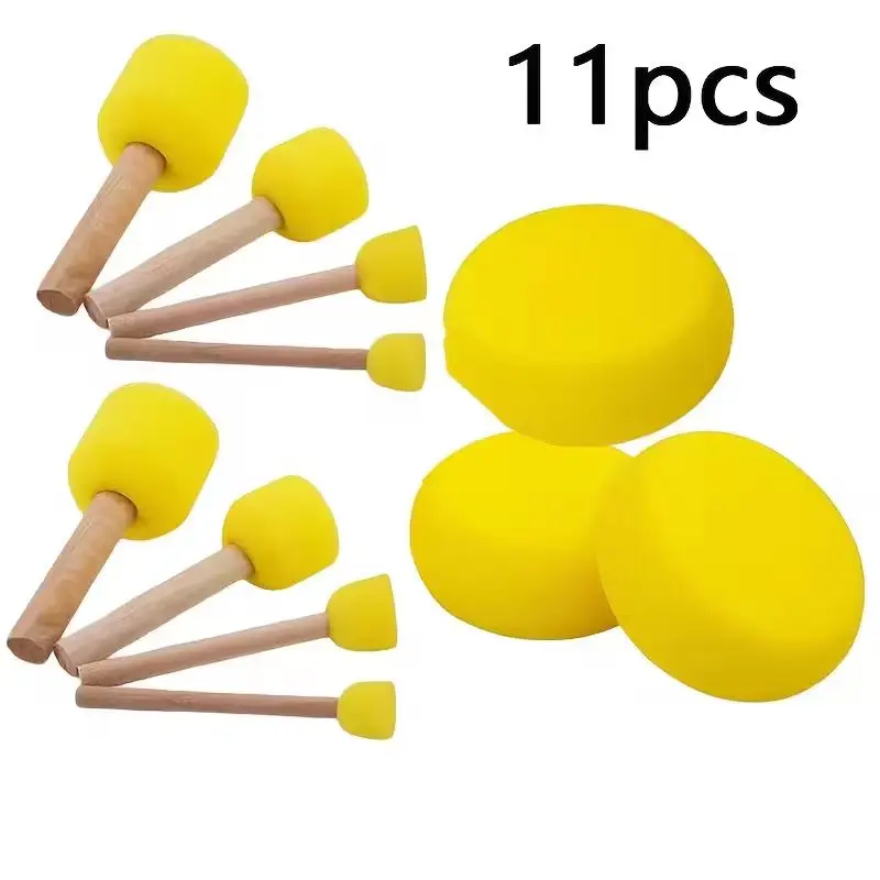 11Pcs Sponge Painting Stamps Set, Foam Art Brushes for DIY Crafts, Drawing Supplies for Artists & Beginners