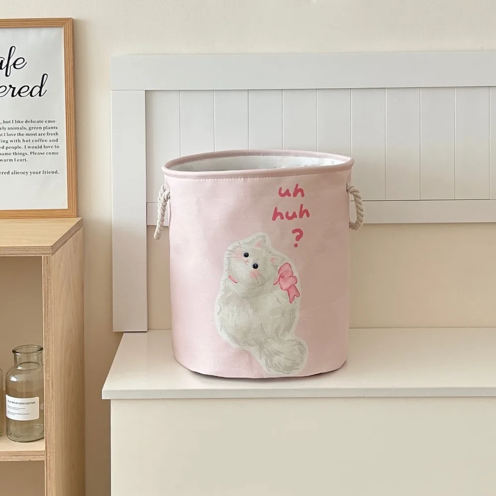 

Cute Foldable Laundry Hamper Space-Saving Cartoon Toys Storage Basket with Handle Dirty Clothes Basket Closet