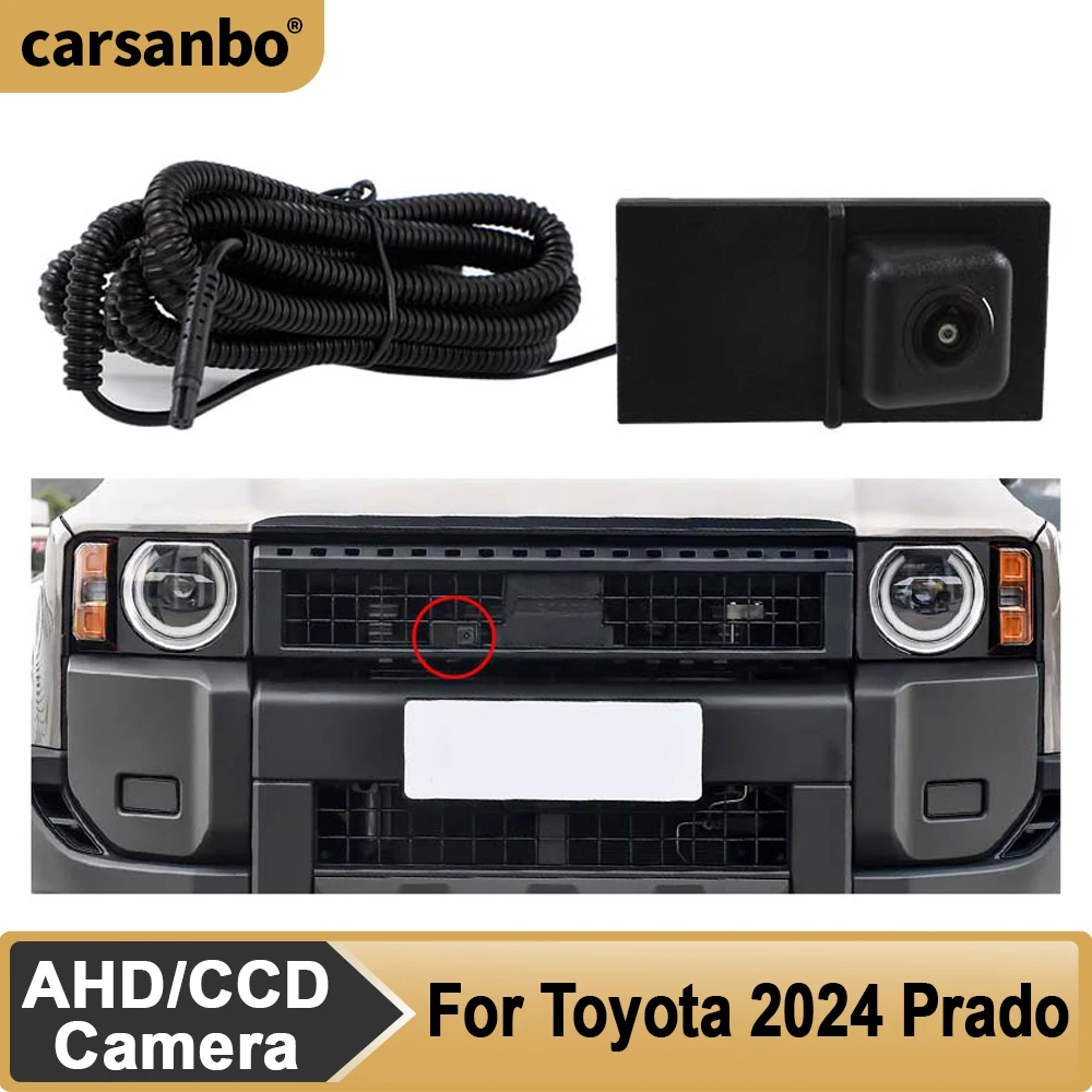 

Камера переднего вида Carsanbo для Toyota Prado 2024 с ночным видением, широкоугольная (рыбий глаз), для седанов, OEM-камера