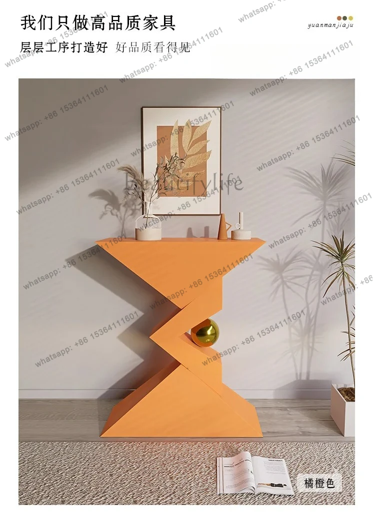 X4 Modern simple entry rock slab ultra-narrow partition end view table decorative cabinet against the wall