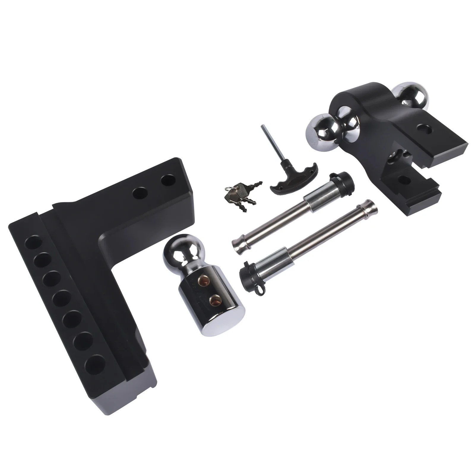 وصلة مقطورة سوداء قابلة للتعديل AP03 تناسب جهاز استقبال مقاس 2.5 بوصة |   وصلة قطرة ألومنيوم شديدة التحمل مقاس 6 بوصات |   18500 رطل GTW