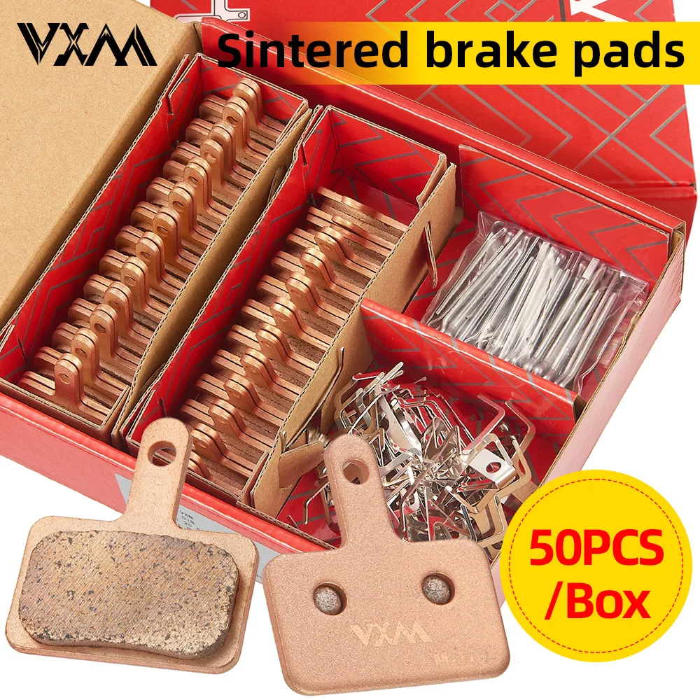

VXM 50 шт./кор. спеченные тормозные колодки на медной основе, металлические велосипедные дисковые тормозные колодки, прочные, подходят для шоссейного велосипеда MTB, велосипедные тормозные колодки