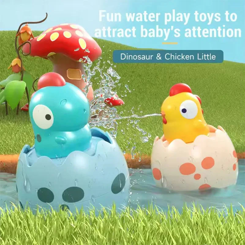 Jouet de bain pour bébé, dinosaure mignon, canard, pingouin, pulvérisation de pluie, œufs, salle de bain, jeu d'eau, douche, jouets d'eau, cadeaux pour enfants
