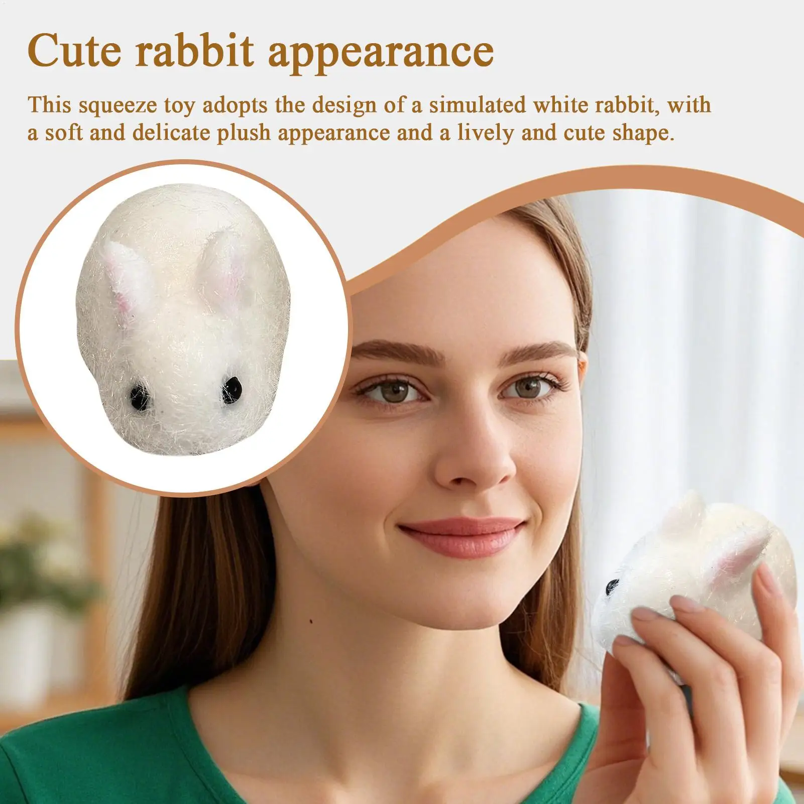 Giocattolo sensoriale coniglietto a rimbalzo lento Fidget Simpatico coniglietto da spremere Accessori antistress per bambini e adulti Giocattolo sensoriale morbido per