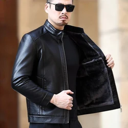 Leather Jacket For Men Plus Sizes Warm Plush Lining sheepskin Fur Coat Male Real Leather Winter Genuine Leather Coat With Fur