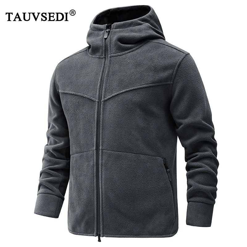 

Men Full Zip Up Tactical Fleece Hooded Casual Jackets Coats Mens Sports Jogger Gym Safari Parkas Male Hiking Outwear Windbreaker