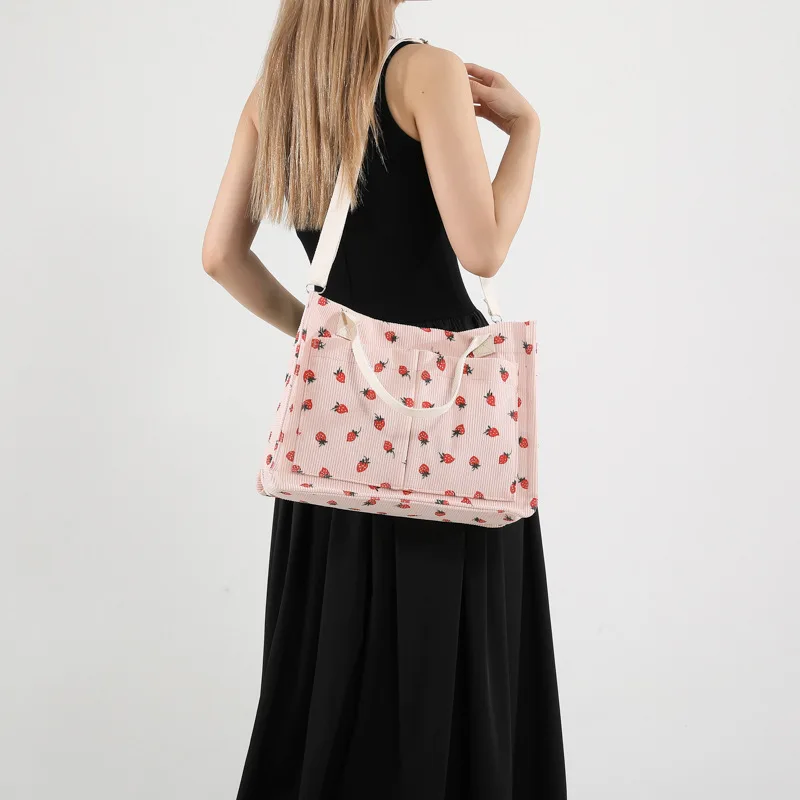 

Большая вместительная холщовая сумка-тоут для женщин, школьная сумка через плечо, повседневная сумка для ежедневного использования, простая, стильная, летняя новинка