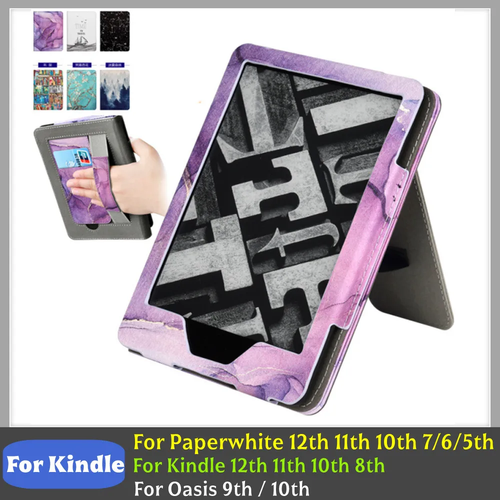 

Чехол с ремешком для Kindle Colorsoft 8th 10th Paperwhite Signature Edition 11th 12th 7/6/10th Oasis 9/10th 2024 Ebook Smart Cover