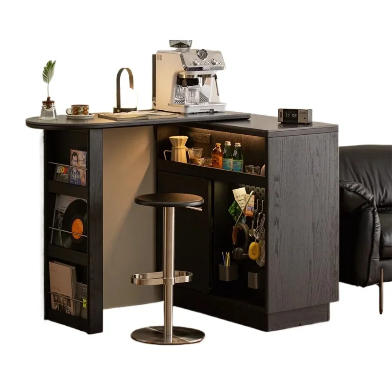 

Retractable bar table Household mobile small bar cabinet Wine cabinet Dining side cabinet Dining table Integrated living room