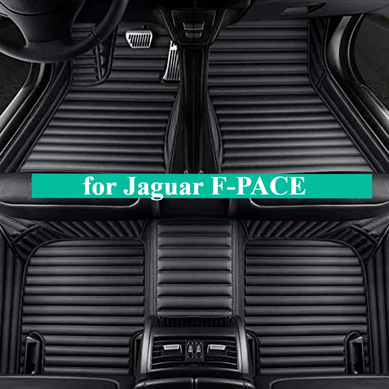 Custom Car Floor Mats for Jaguar F-PACE 2016-2021-2024 Foot Fashion Interior Accessories Auto leather Carpet Rugs Trunk cushion