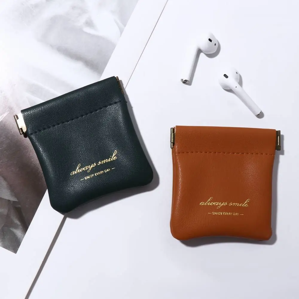 

Portable PU Leather Lipstick Storage Bag Small Coin purse Cosmetic Bag Mini Earphone Bag Earphone Protective Sleeve