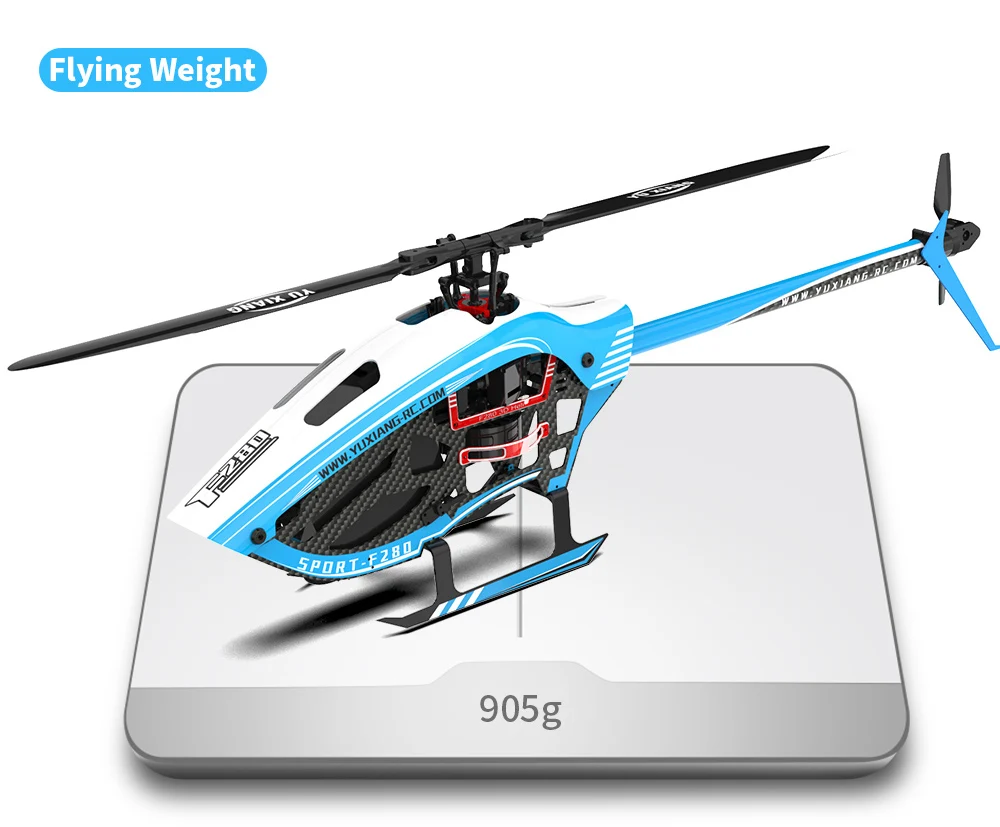 YXZNRC F280 2.4G 6CH 6-Axis Gyro 3D6G Dual Brushless Direct Drive Motor Flybarless RC Helicopter