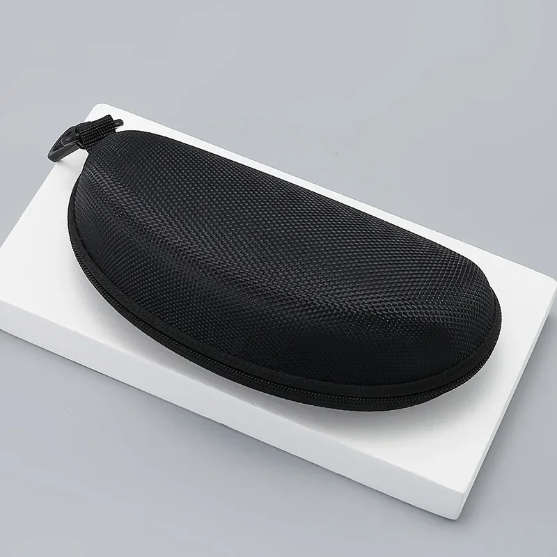 Custodia per occhiali da sole con bordo grande in tessuto Oxford nero da lavoro con cerniera Custodia per occhiali Scatola Accessori Scatola per occhiali alla moda