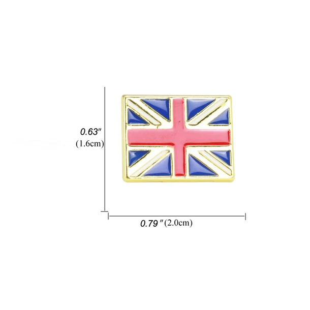 Zinc alloy die cast metal cartoon national flags, brooches, and badges of various countries, UK