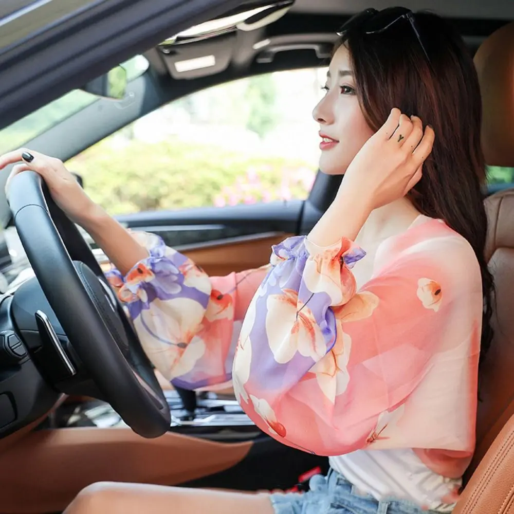 Thin Long Thin Shirt Driving Riding Beach Arm Wrap Cover Chiffon Cuff Sleeves Anti-UV Oversleeves Sun Protection Shawl