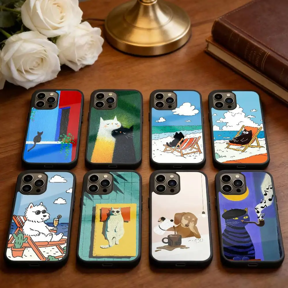 

Cute Cat Funny Phone Case For iPhone 17,16,15,14,13,Pro,Max,Plus,Magnetic For Magsafe Wireless Charging