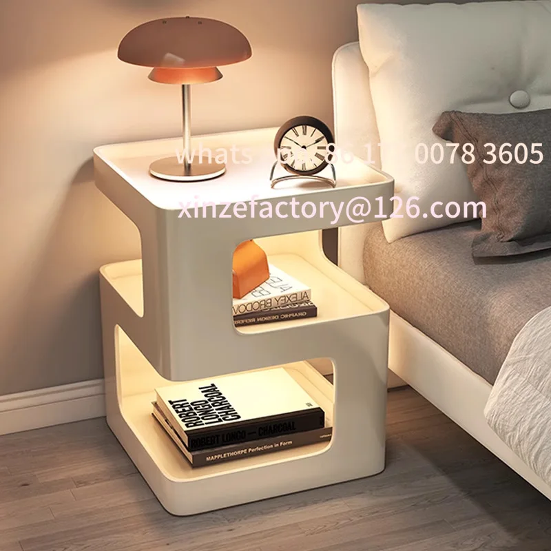

Customizable bedside table Small wrought iron bedside table Modern simple light luxury home bedroom shelf