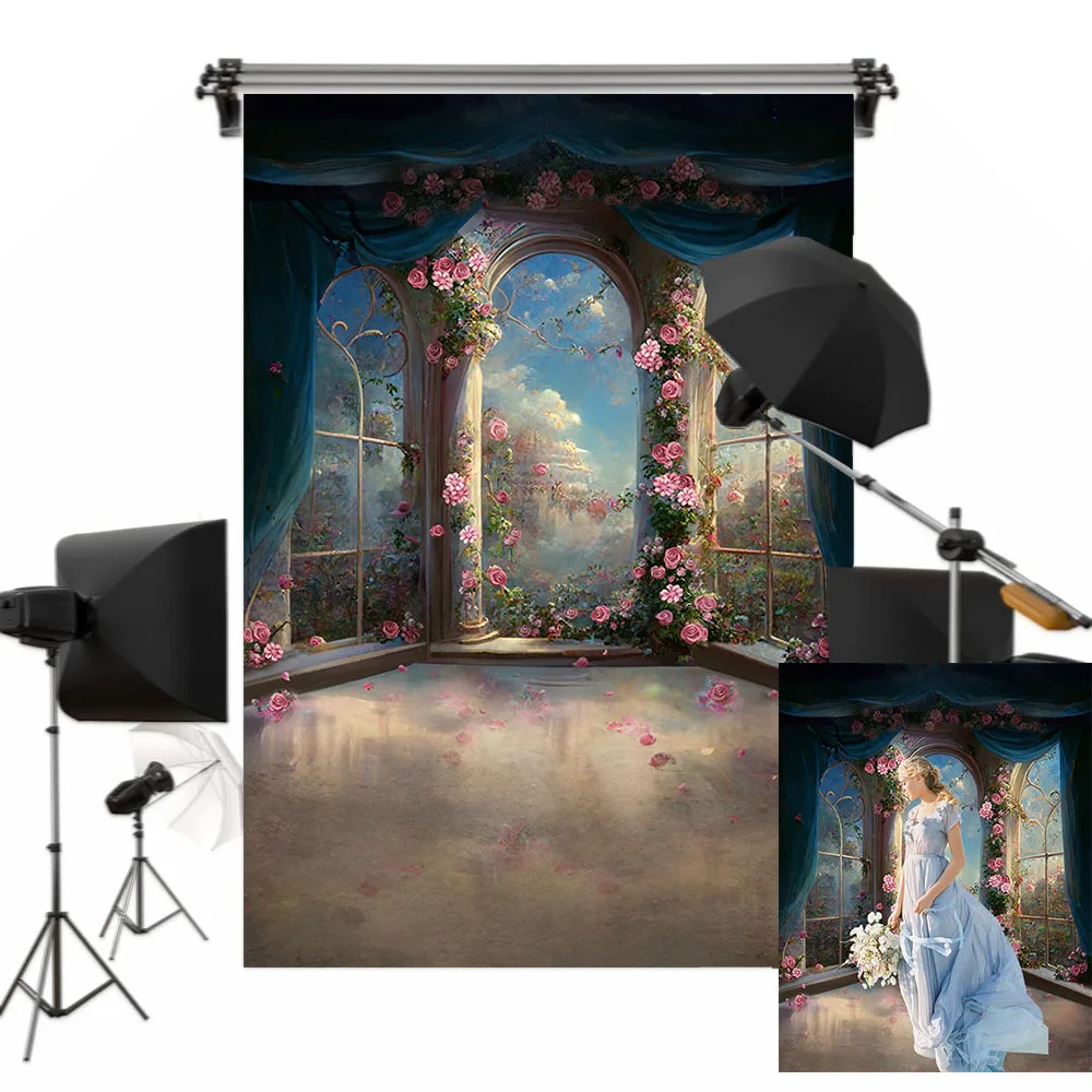 Mocsicka Fotografie Hintergrund Frühling verträumte Blume Ölgemälde Baby Kinder Frauen Porträt Hintergrund Fotostudio Fototermin Requisiten