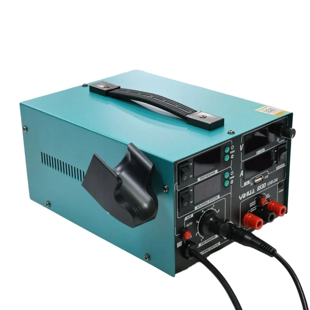 3 in1 YIHUA 853D 2A 4 LED محطة سبيكة لحام مسدس هواء ساخن شاشة ديجيتال تيار مستمر الطاقة USB لإصلاح الطاقة الهاتف المحمول #1