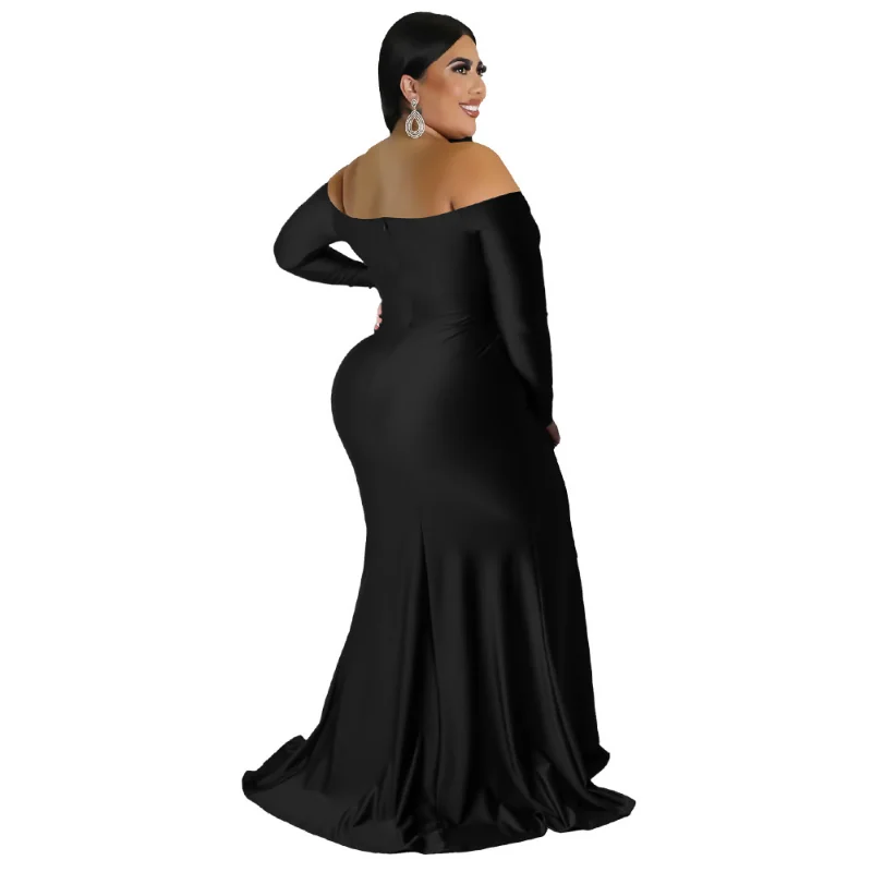 L-4XL 2023 Lente Vrouwen Kleding Mode V-hals Lange Mouwen Bodycon Split Sexy Party Avond Plus Size Jurken Vrouwelijke Outfits