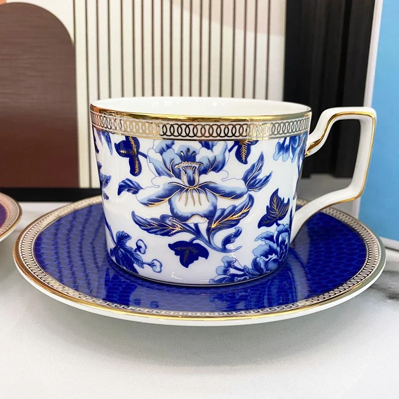 

European Creative Hibiscus Ceramic Mug Household Water Cup High-end Coffee Cup Lovers Cups Set Tea Cup Set Kitchen Tableware