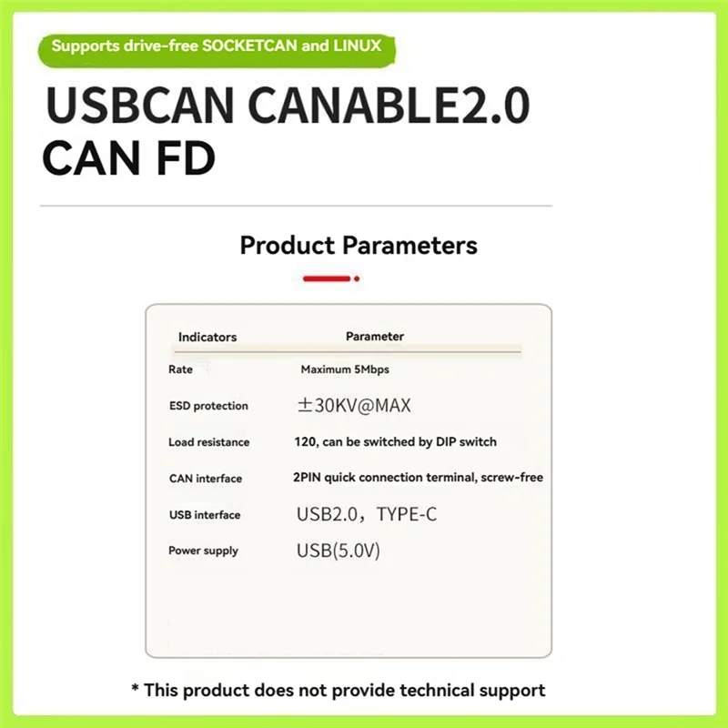 優れた USBCAN USB to CAN コンバータ CANABLE トランシーバー デバッガ プロトコル アナライザ Socketcan 互換 SLCAN サポート CAN FD