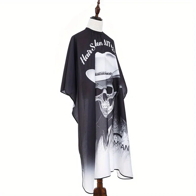 Professional Barbershop Coat Mexican Skull Print Salon Barber Cloth Adjustable Snap Closure Haircut Apron for Hair Styling