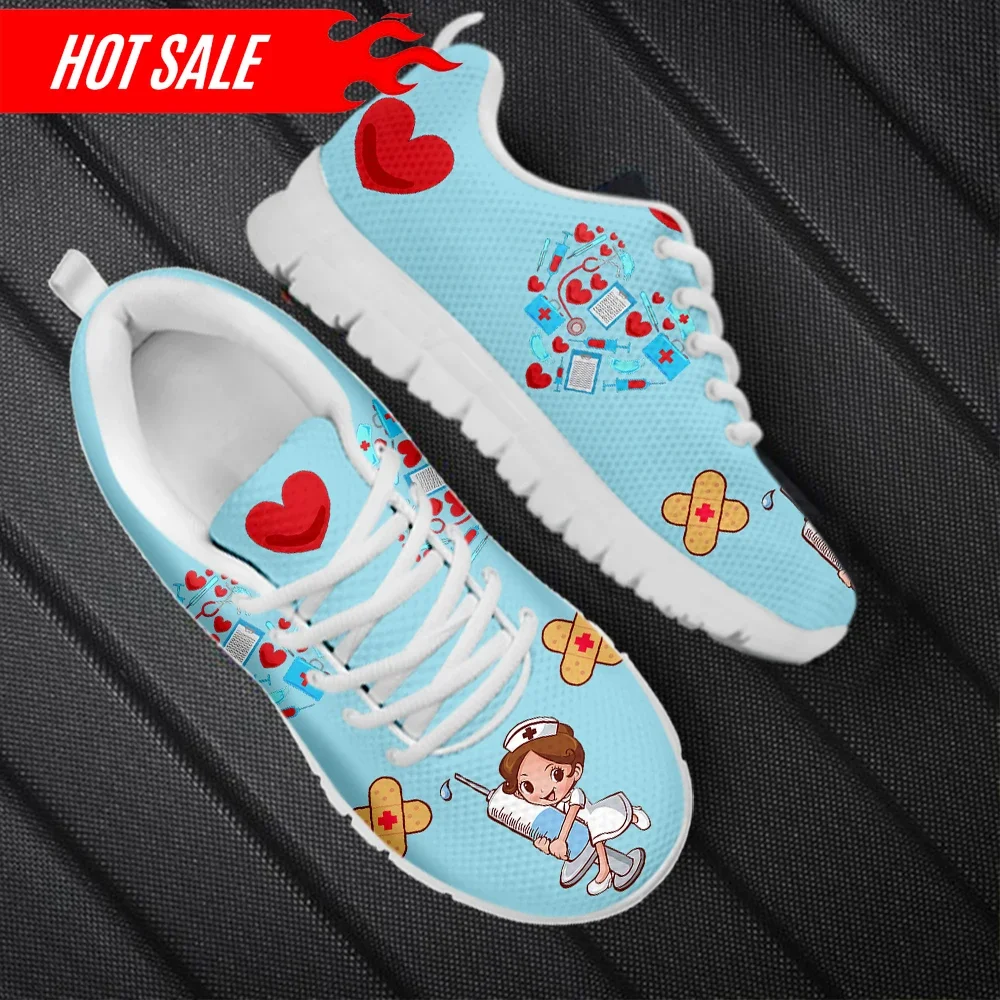 New Nursing Shoes Women's Sneakers Nurse Medical Assistance Print Outdoor Walking Shoes Plus Size enfermera Zapatos