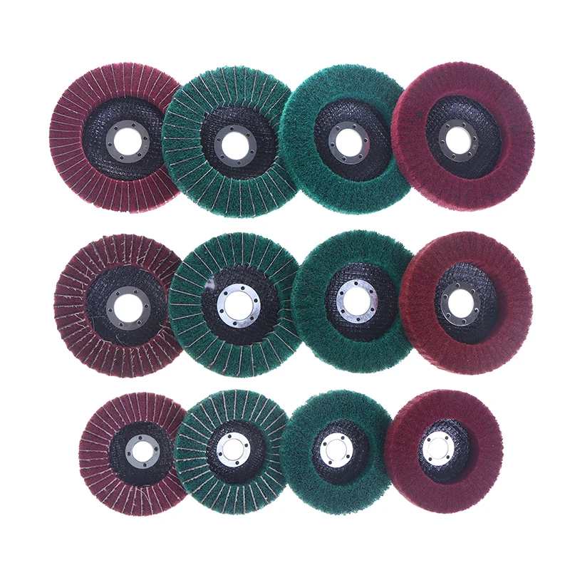 

100/115/125mm Grinding Wheel For Angle Grinder Nylon Fiber Flap Polishing Wheel Non-woven Grinding Disc For Metal Wood